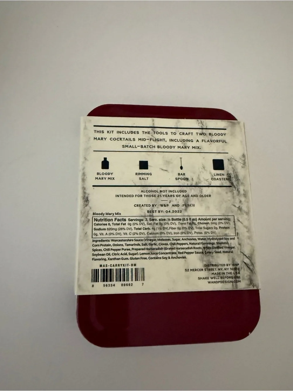 w&p Carry On Cocktail Kit - The Bloody Mary - Red